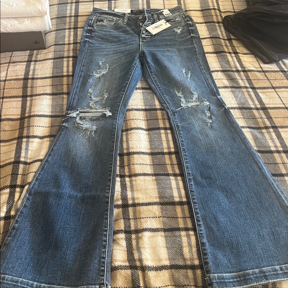 Distressed Blue Jeans - Picture 2 of 5